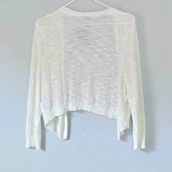 Torrid Cardigan Sweater 1X White Open Cropped Lightweight Semi Sheer NEW - Picture 2 of 7
